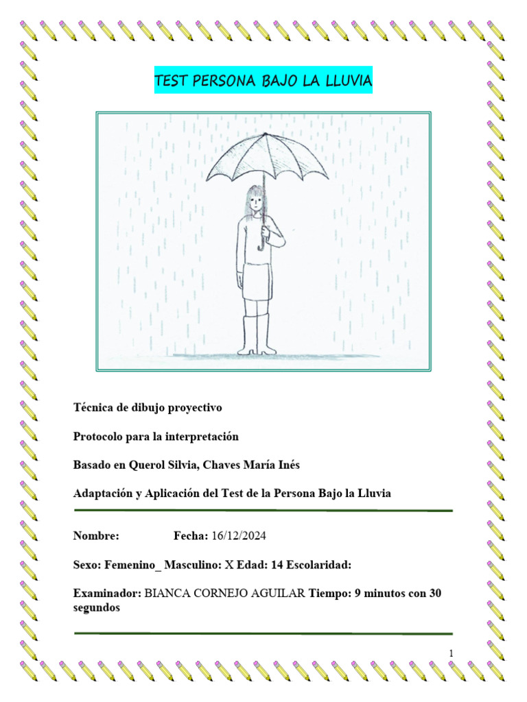 Interpretación del Test de la Persona Bajo la Lluvia | PDF | Timidez ...