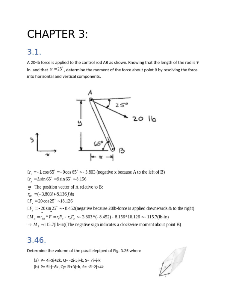 Force and Volume Calculations in Mechanics | PDF