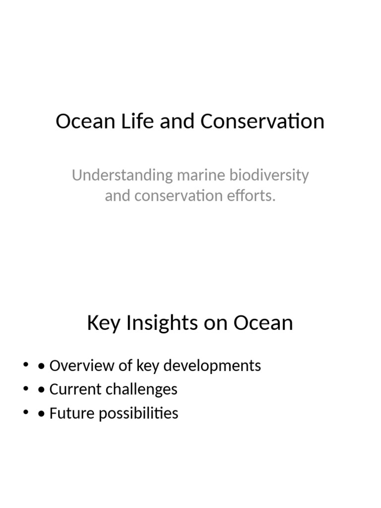 Marine Biodiversity & Conservation Insights | PDF