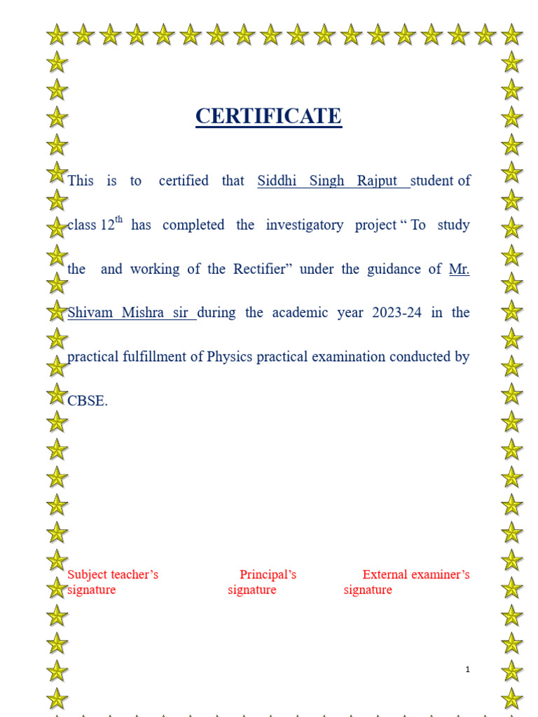 Investigatory File Physics | PDF | Rectifier | Diode