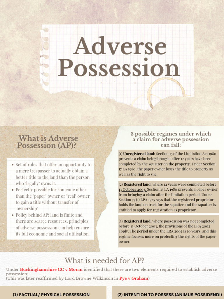 Understanding Adverse Possession Laws | PDF | Adverse Possession | Justice