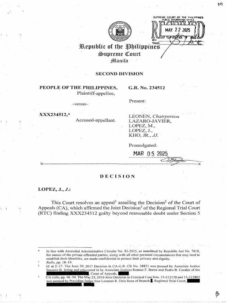 Supreme Court Ruling on Child Trafficking Case | PDF