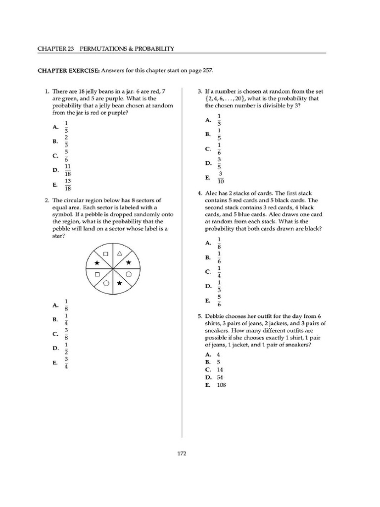 ACT Permutations + Probability Practice | PDF
