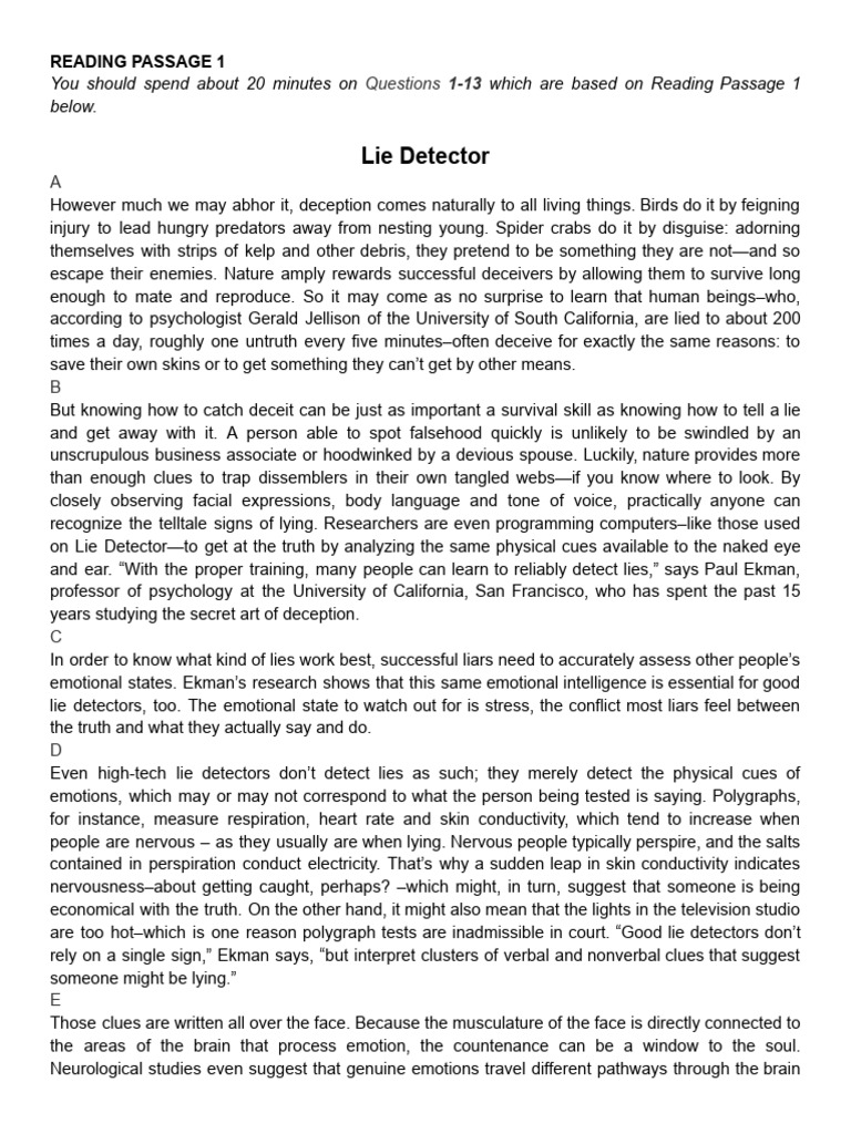 Understanding Deception and Lie Detection | PDF | Polygraph | Lie