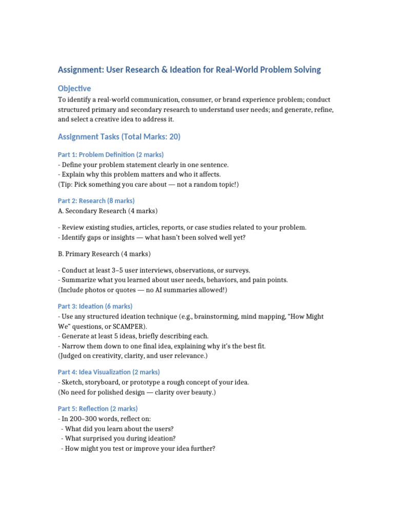 User Research for Real-World Problem Solving | PDF | Creativity ...