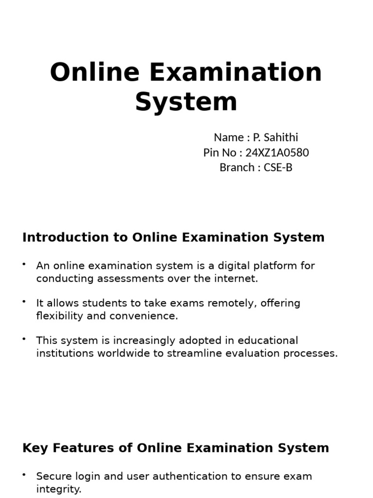 Online Examination System Overview | PDF