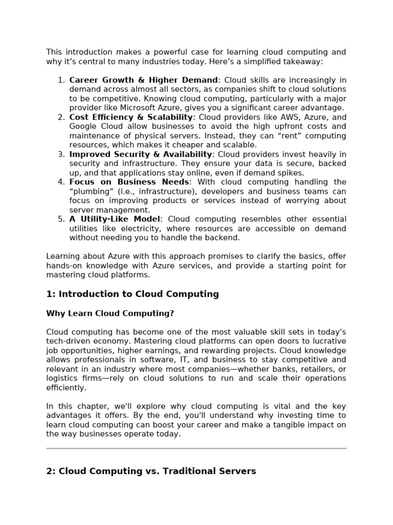Why Learn Cloud Computing Today | PDF | Cloud Computing | Microsoft Azure