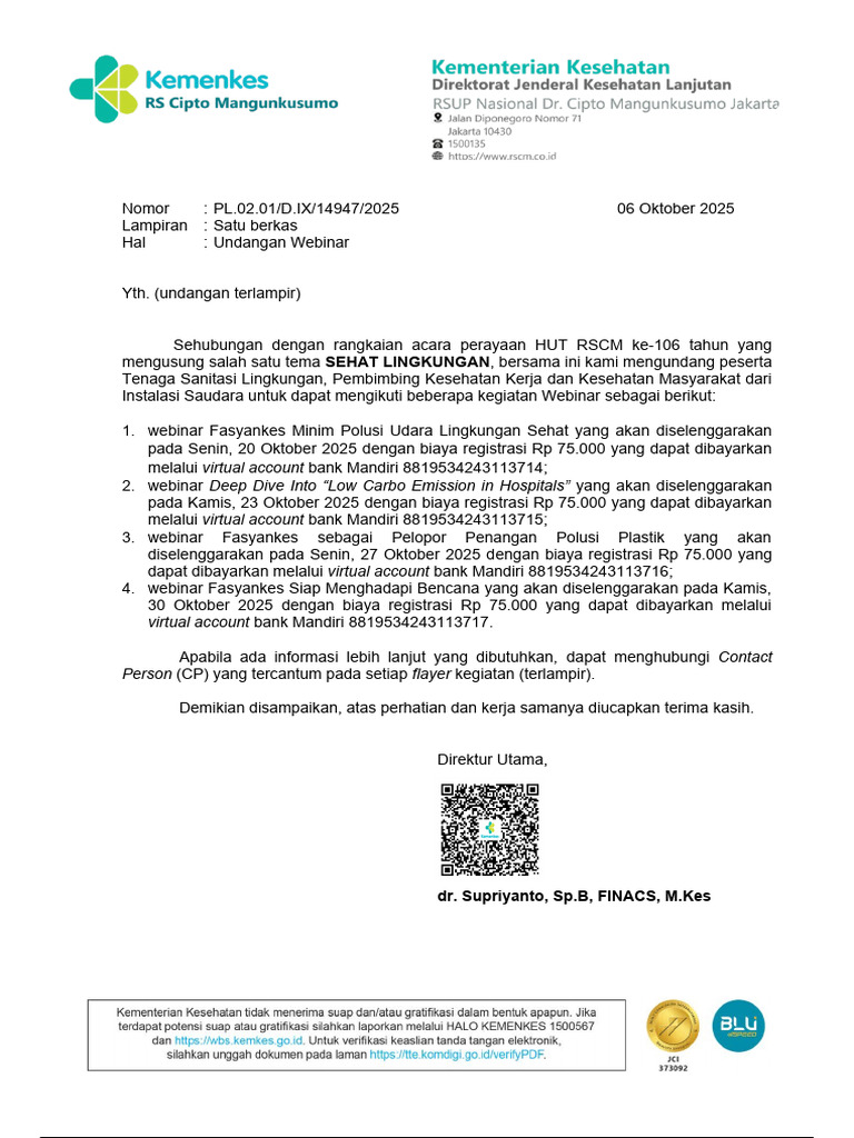 Undangan Webinar HUT RSCM ke-106 | PDF