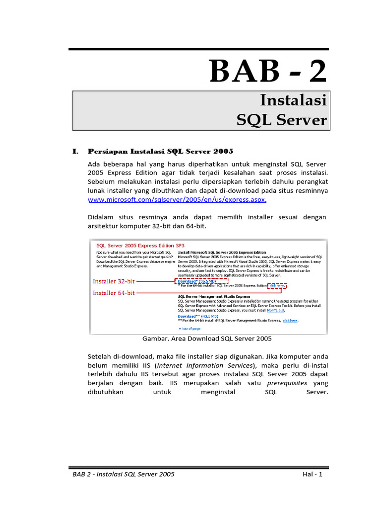 Panduan Instalasi SQL Server 2005 | PDF