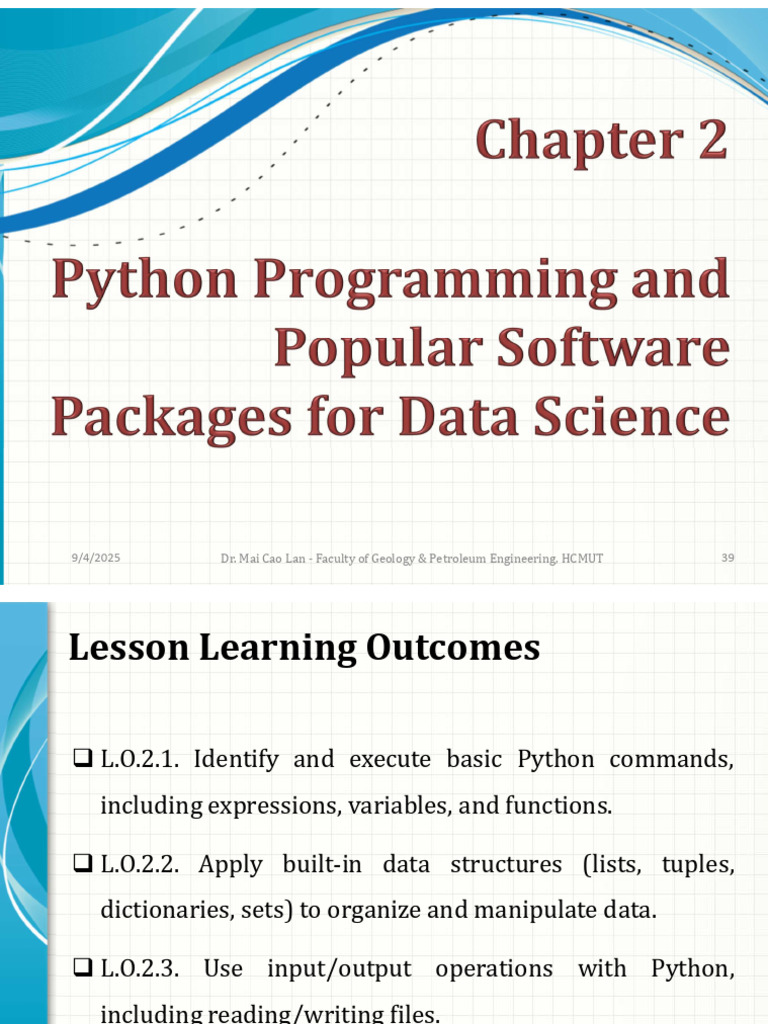 2 - Chapter 2. Python Programming and Popular Software Packages Forr ...