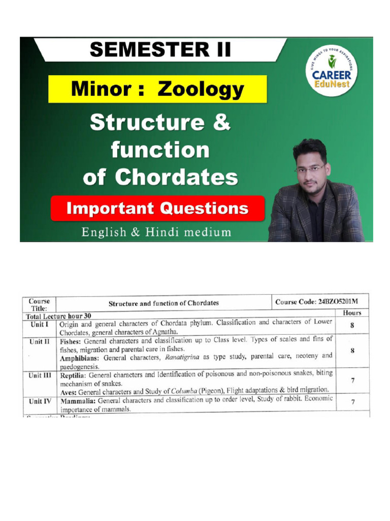 Zoology Minor Sem II | PDF