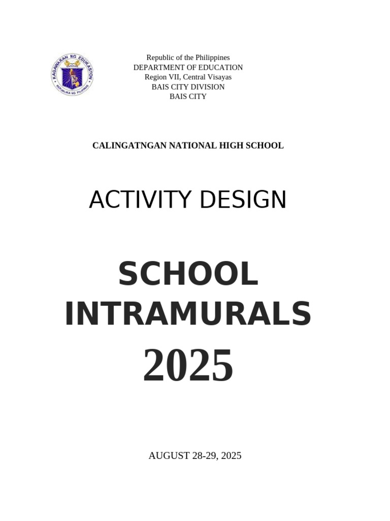 School Intramurals 2025 Overview | PDF | Psychology | Psychological ...