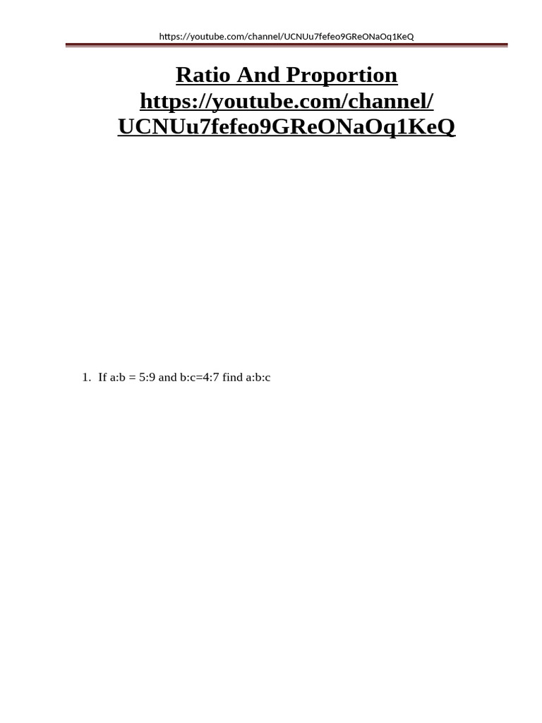 Ratio and Proportion Problems Explained | PDF