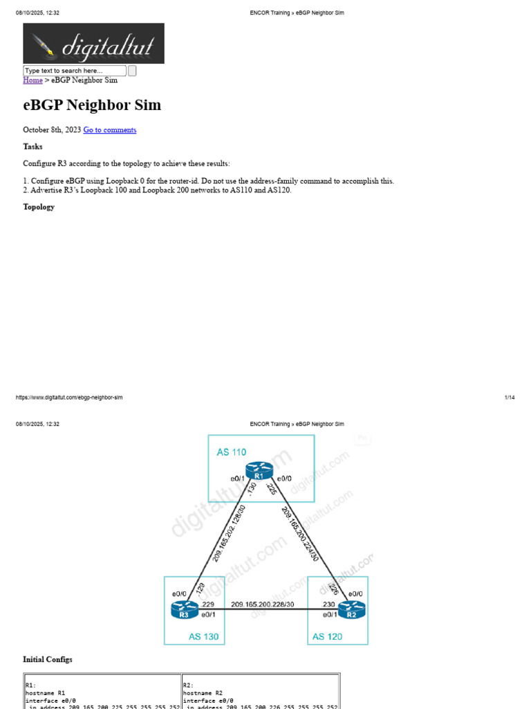 eBGP Configuration Guide for R3 | PDF | Ip Address | Computer Network