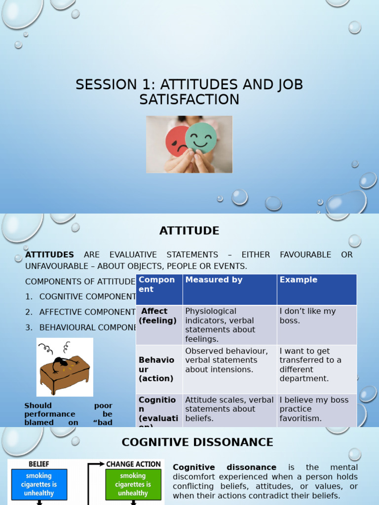 Attitude and Job Satisfaction | PDF | Attitude (Psychology) | Job ...