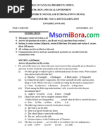 Form 4 Mock English Exam 2026 | PDF | Linguistics | Grammar
