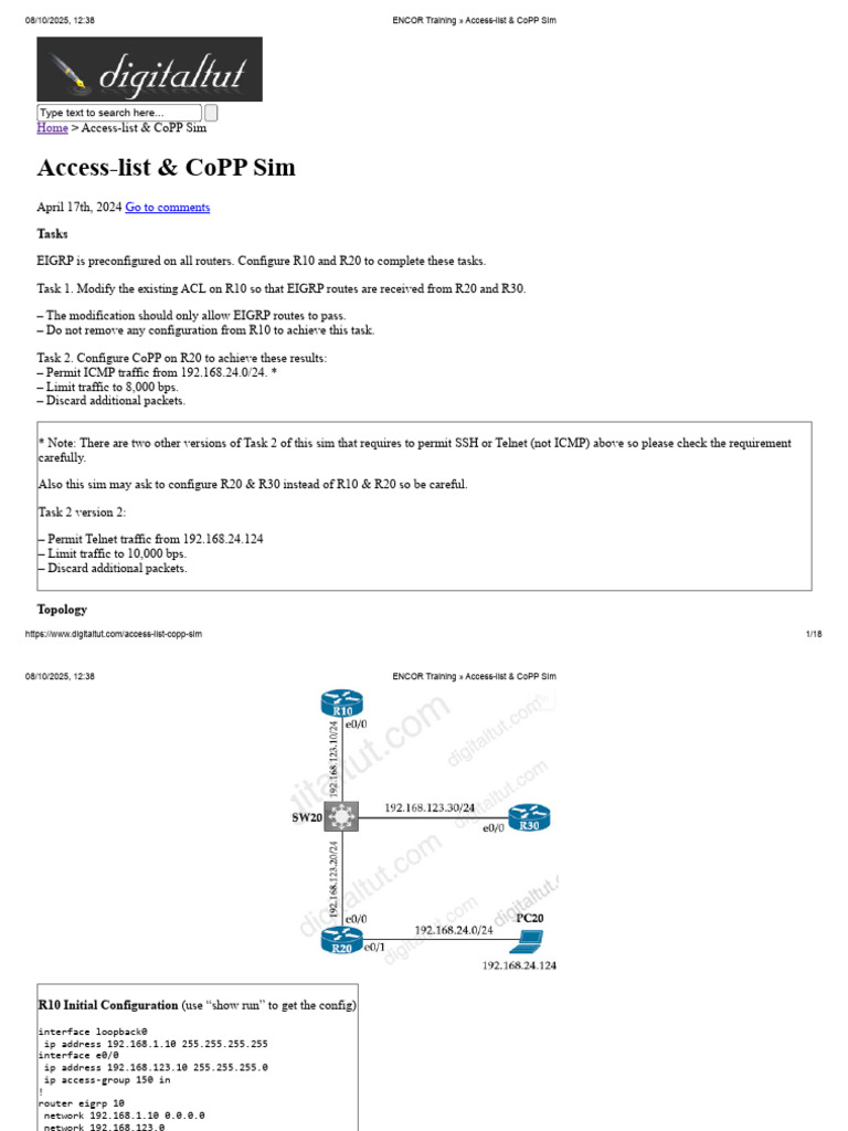 Access-list & CoPP Configuration Guide | PDF | Internet Protocols ...