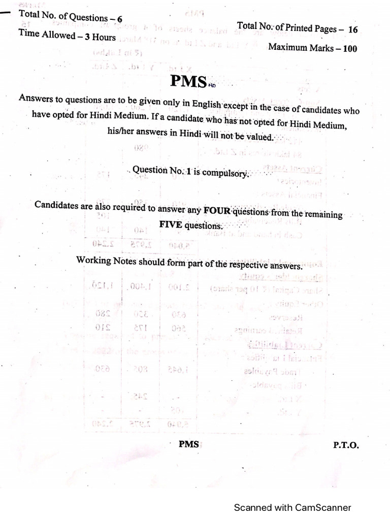 FR Nov 22 - Question Paper | PDF