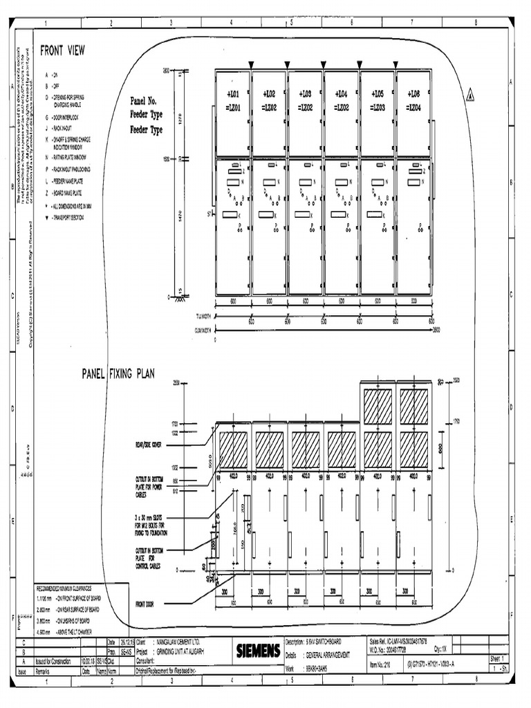 Existing 6.6KV Switch Board Dimention | PDF
