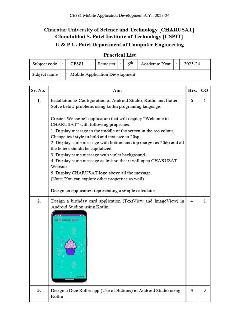 2023 Odd CE373 MAD PracticalList | PDF | Android (Operating System ...