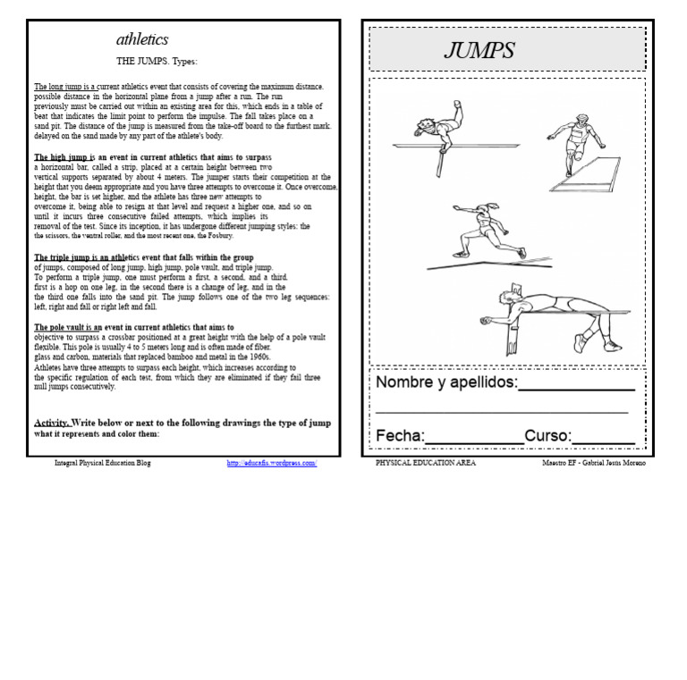 Types of Athletics Jumps Explained | PDF | Track And Field | Athletic ...