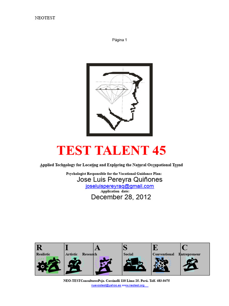 Diagnosis To Understand The Talent Test 45 - TOV | PDF | Agronomy | Science