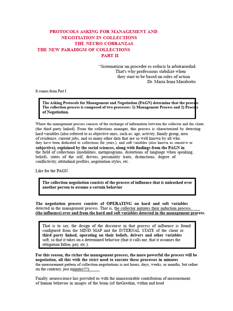 Neurocollections Protocols Asking For Management and Negotiation in ...