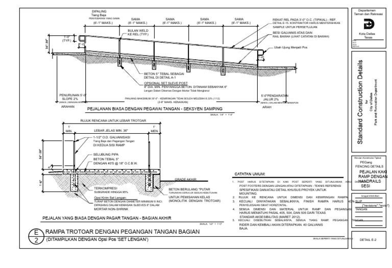 Rampa Trotoar E-2 dengan Pegangan Tangan Bagian_201407301802192344 | PDF