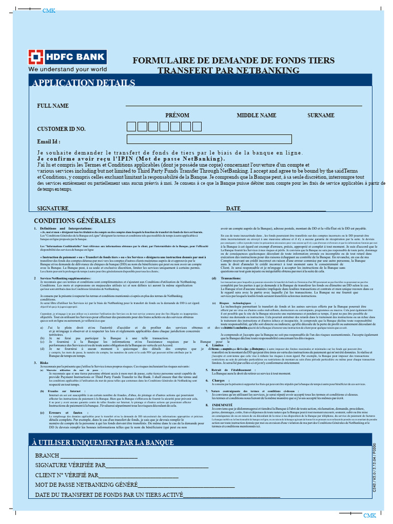 Demande de Transfert de Fonds NetBanking | PDF | Banques | Crédit