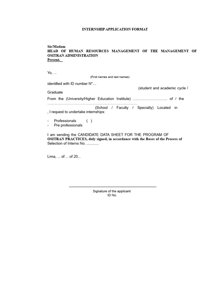 Internship Application | PDF