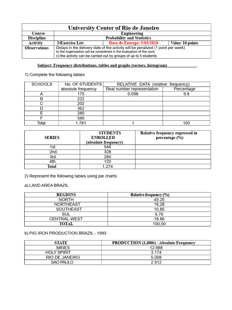 First Exercise List - 2 | PDF