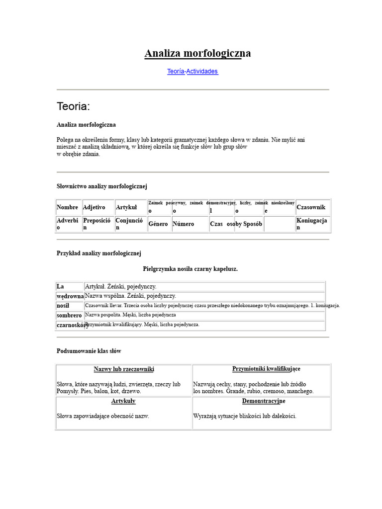 Analiza Morfologiczna | PDF