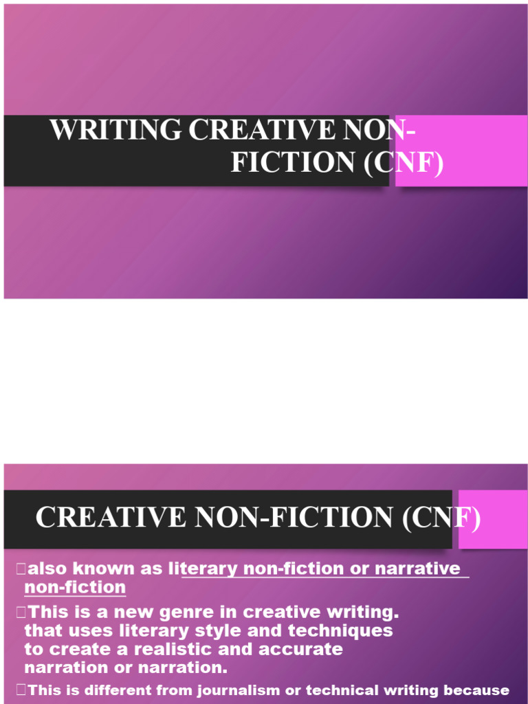 WRITING CREATIVE NON-FICTION (cnf) | PDF