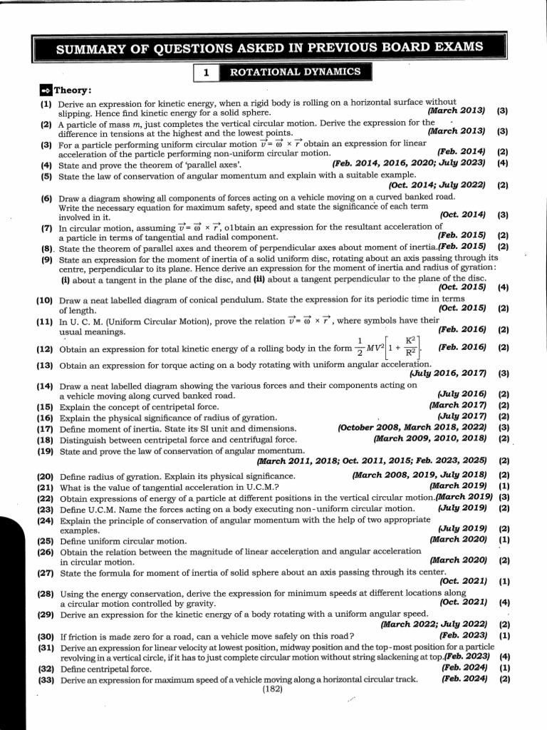 Part C - Summary of Board Questions | PDF