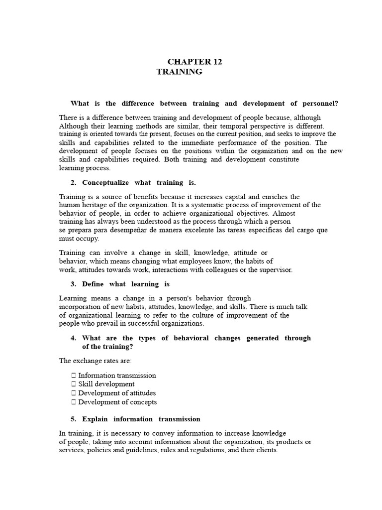 Questionnaire of Chapter 12 Human Talent Management | PDF | Educational ...