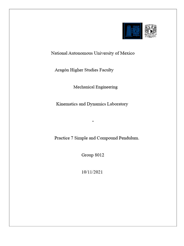 Practice 7: Kinematics and Dynamics | PDF | Pendulum | Physical Phenomena