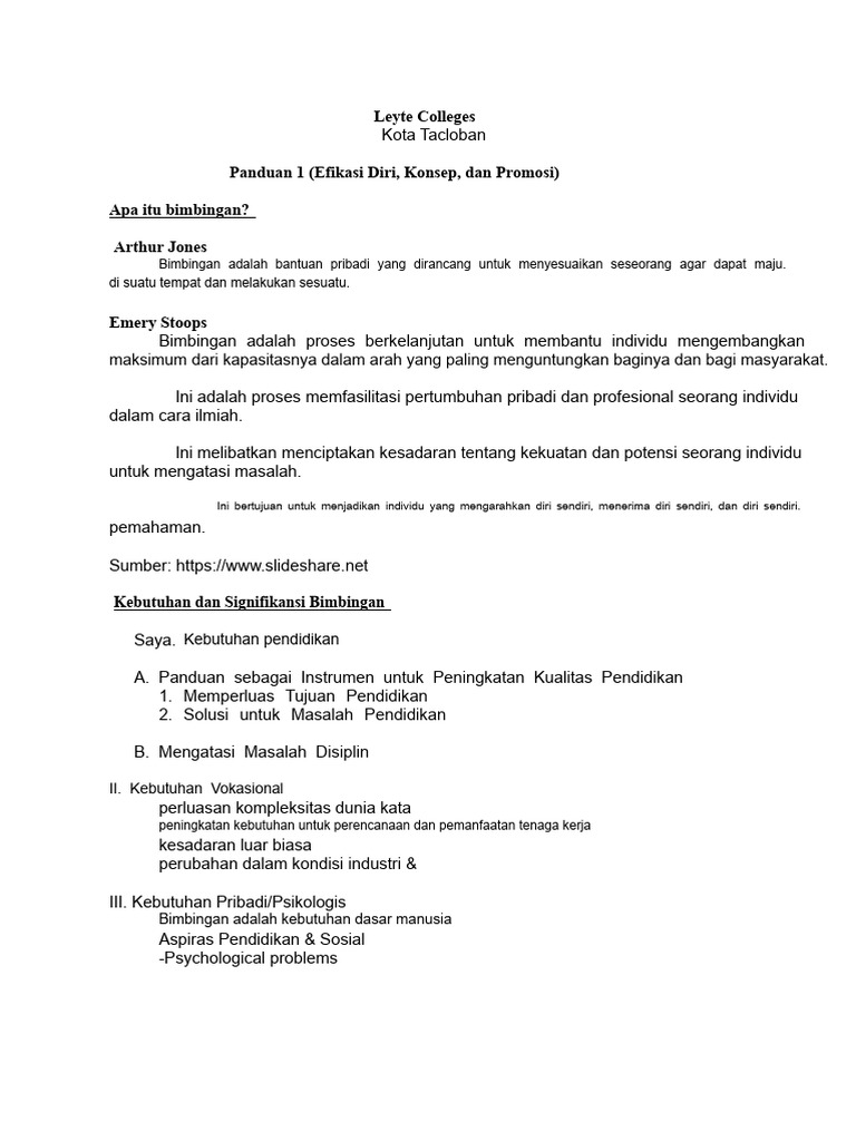 Panduan Bimbingan untuk Pengembangan Diri | PDF