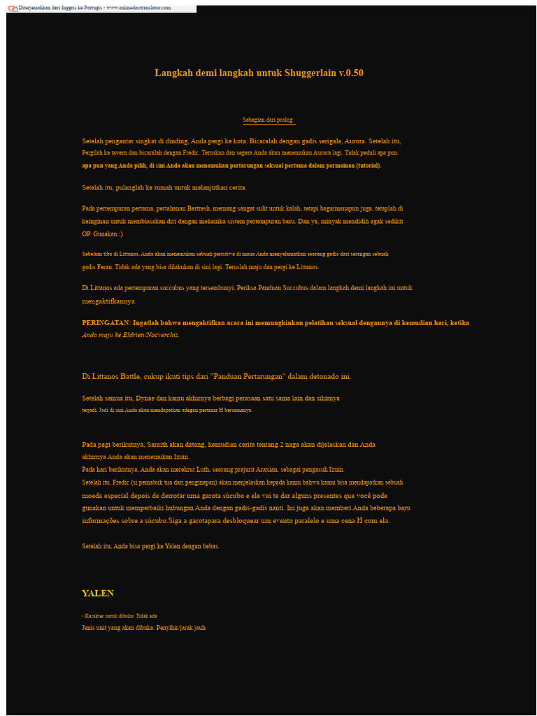 Panduan Lengkap Shuggerlain v0.50 | PDF