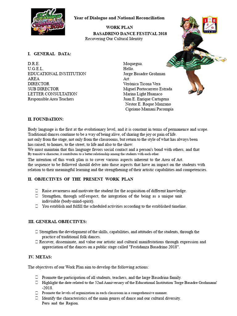 Dance Work Plan 2018 | PDF | Dances | Learning
