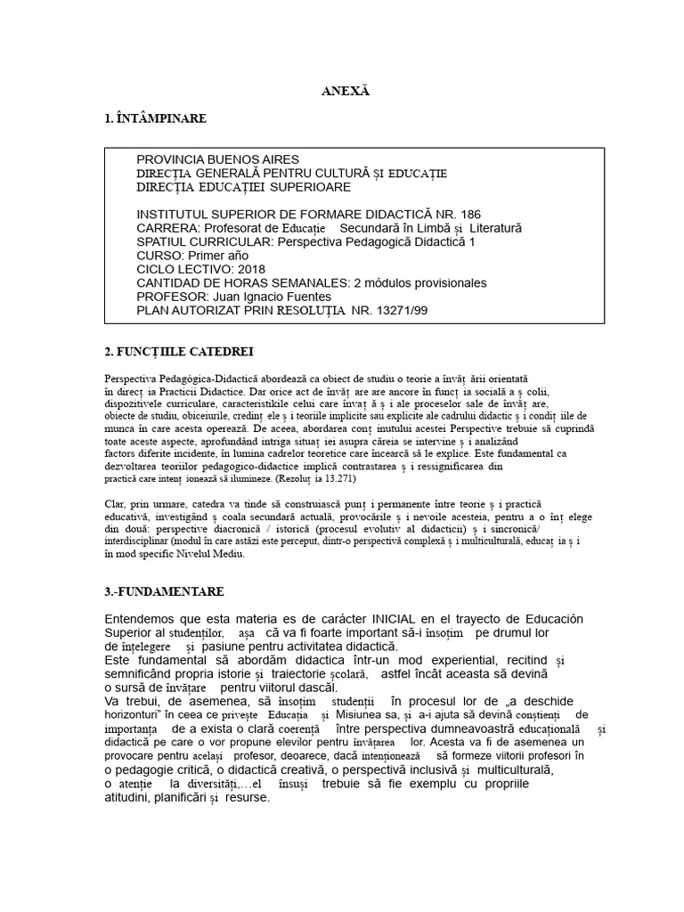 Exemplu de Proiect de Catedră | PDF
