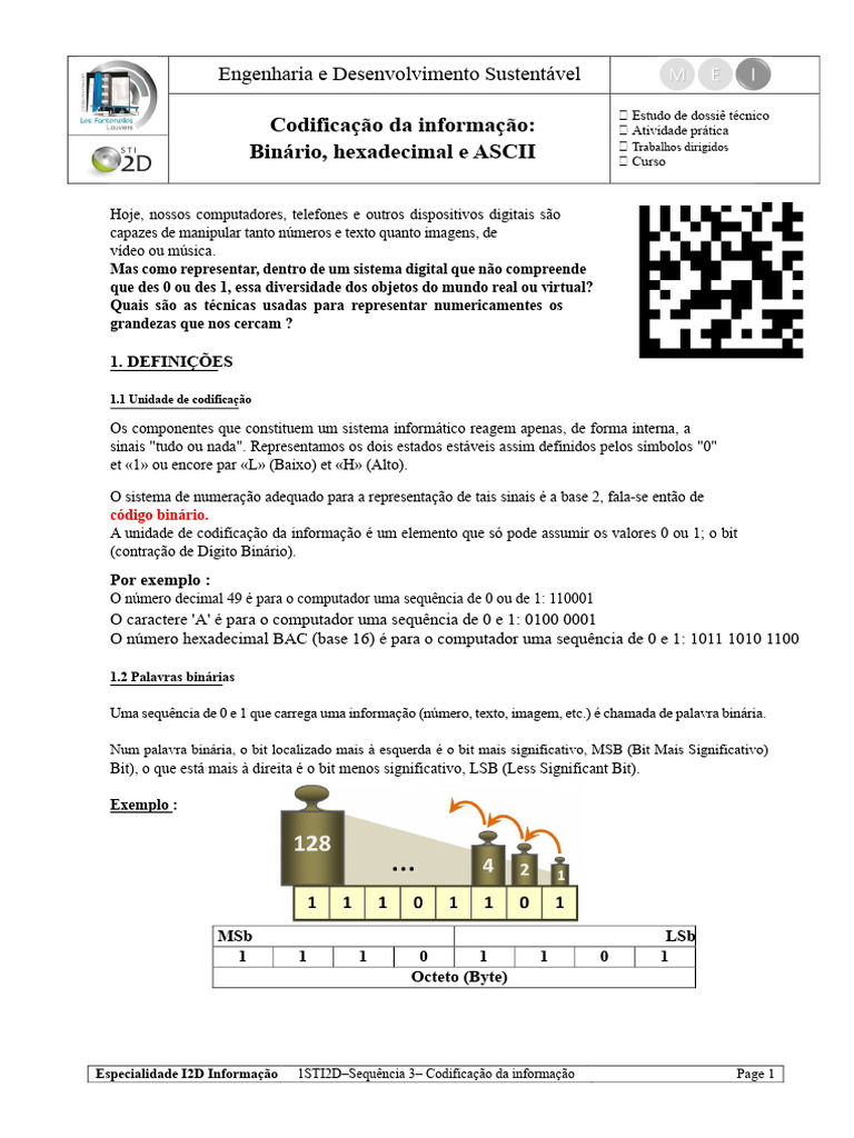 Codificação da Informação Digital | PDF | Byte | Mordeu
