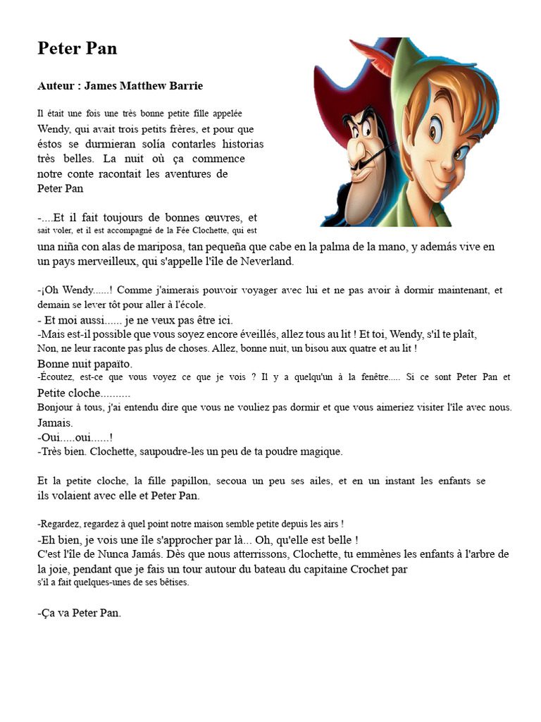 Aventures de Peter Pan à Neverland | PDF | Peter Pan | Littérature pour ...