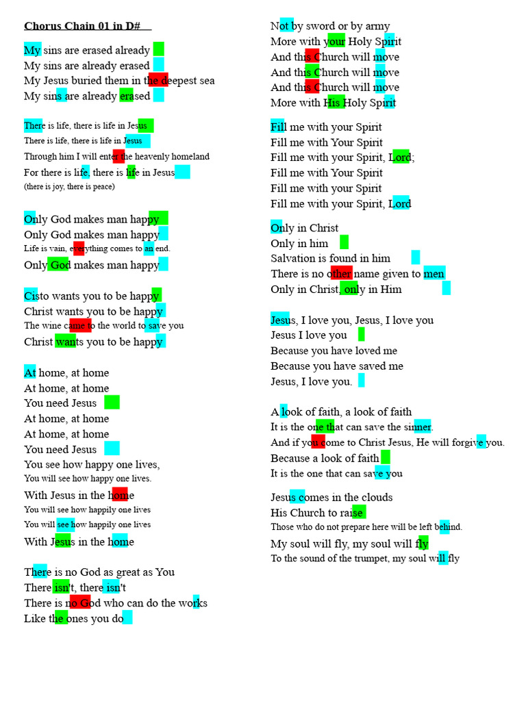 Chorus Chain 1 | PDF | Jesus | Glory (Religion)