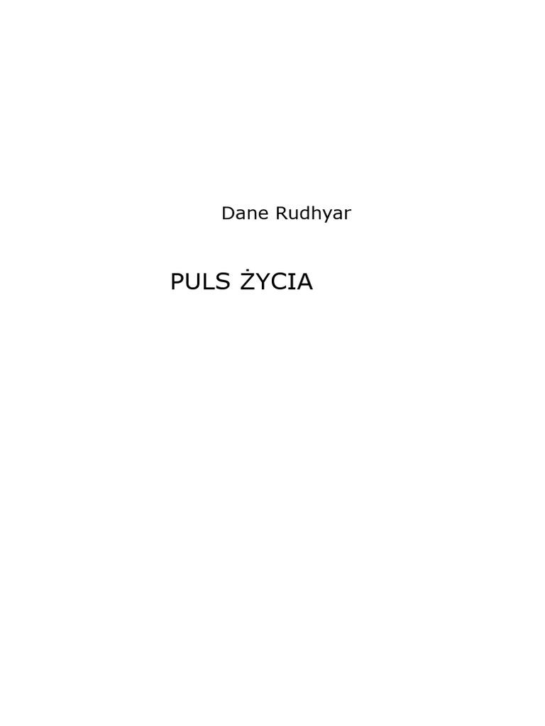 Dane Rudhyar - Puls Życia PDF | PDF