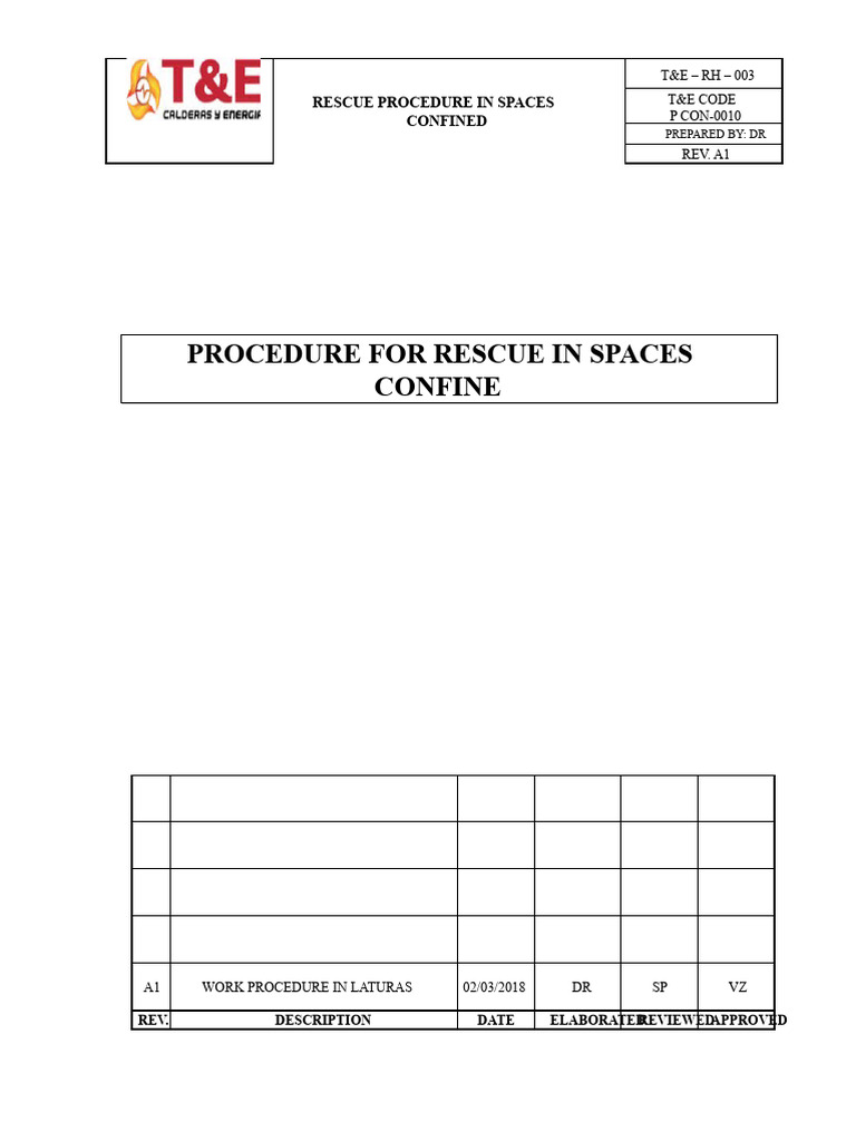 Confined Space Rescue Procedures Guide | PDF | Working Conditions | Safety