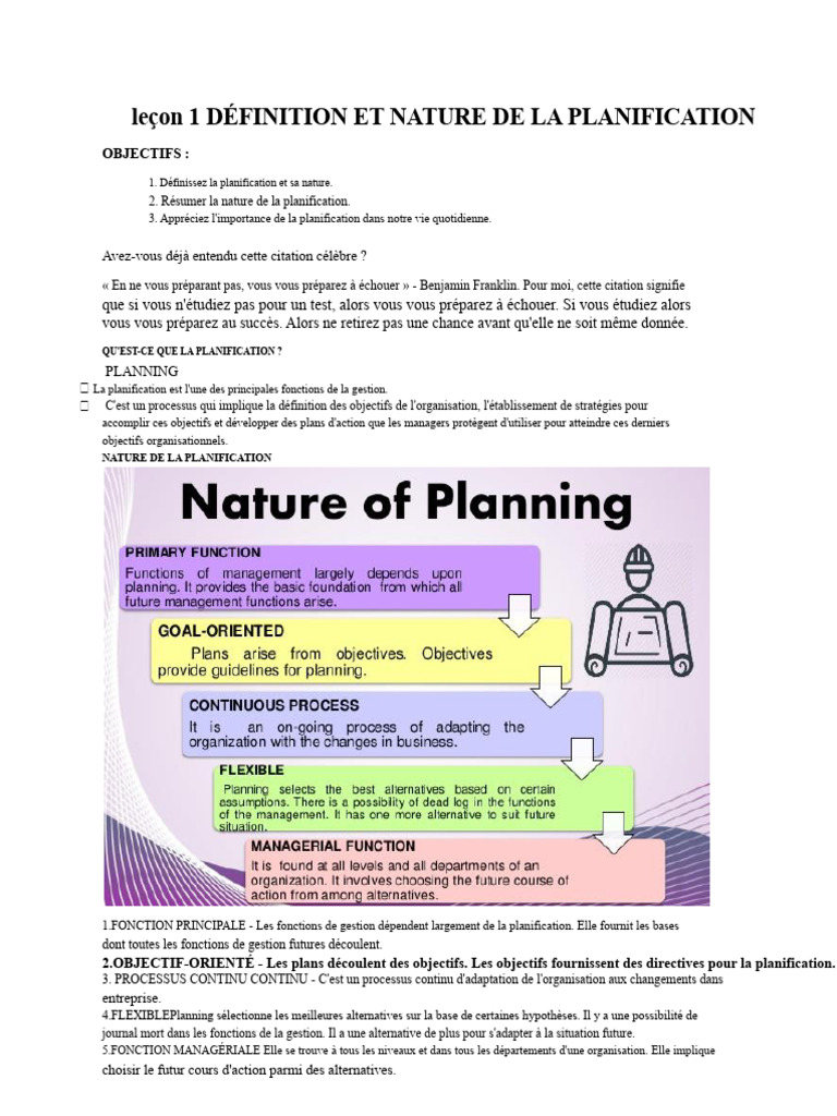 Définition et Nature de la Planification | PDF | Planification | Business
