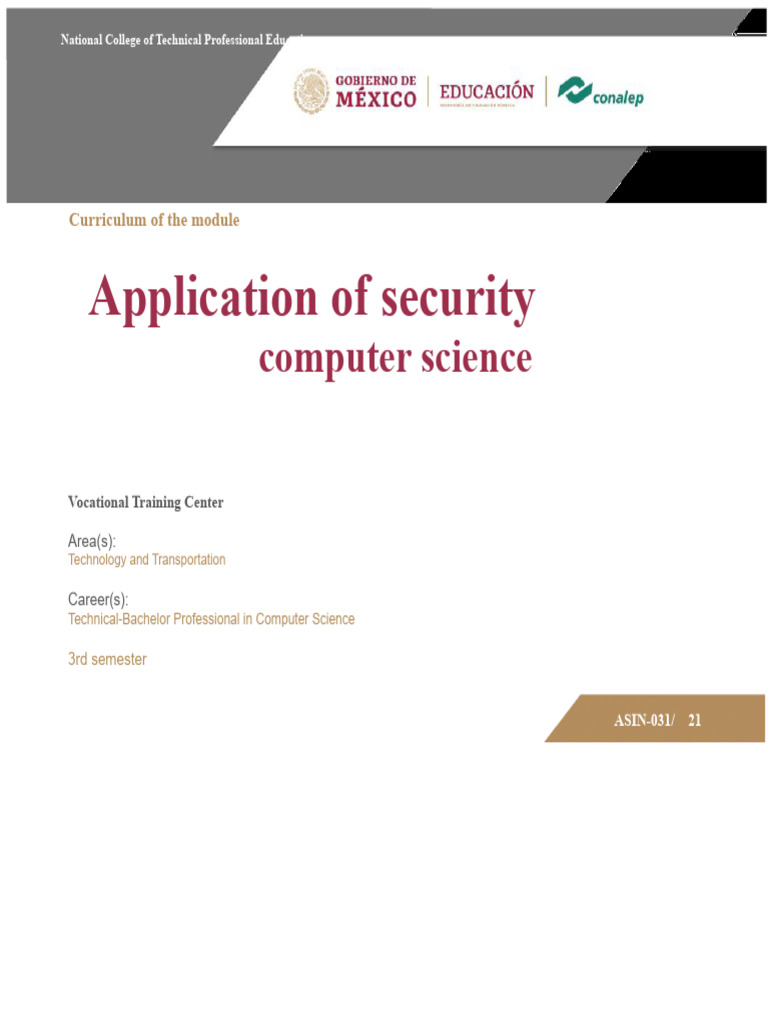 Computer Security Curriculum Overview | PDF | Computer Security | Security