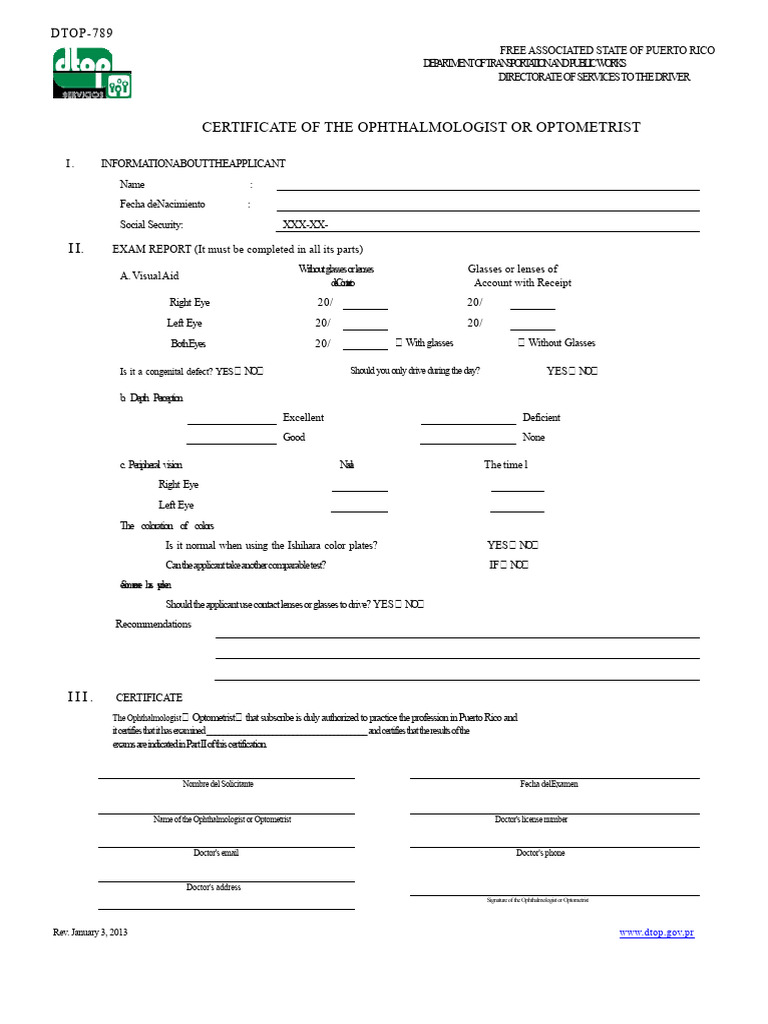 Ophthalmologist/Optometrist Certificate | PDF | Optometry | Ophthalmology