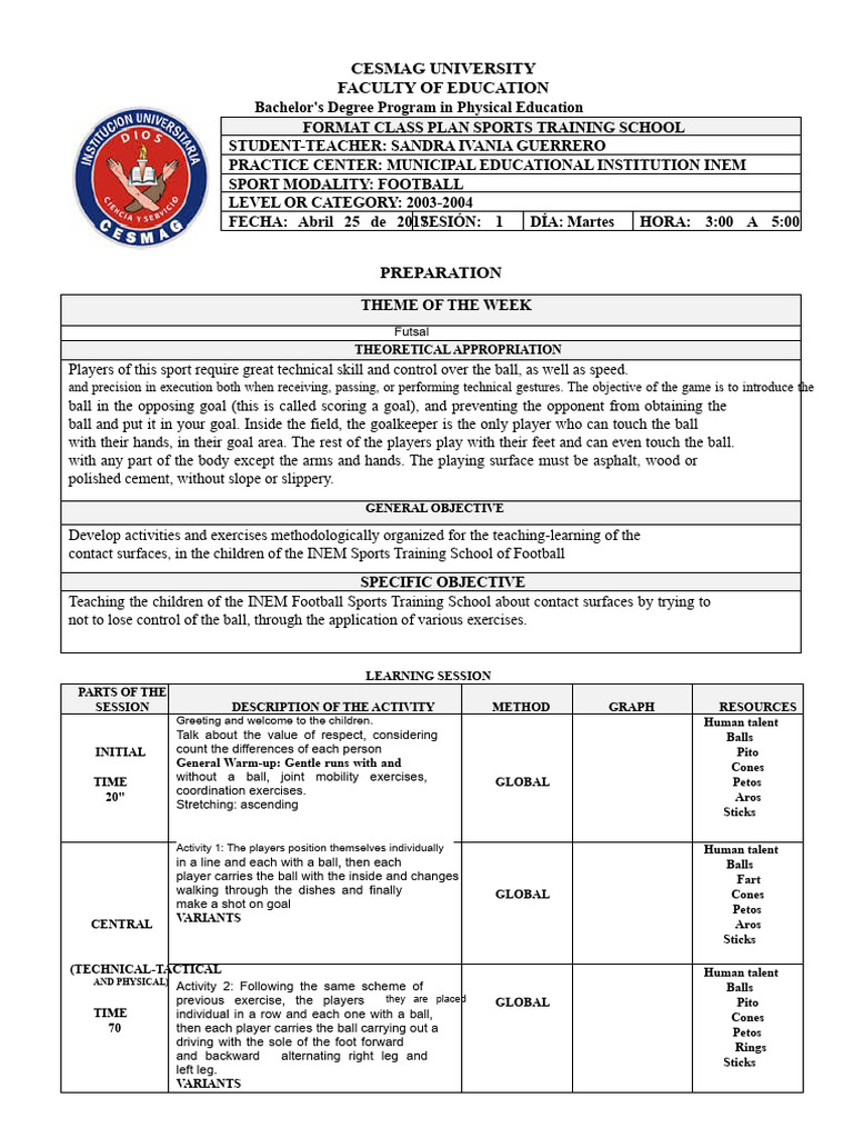 Football Training Plan for Kids | PDF | Sports