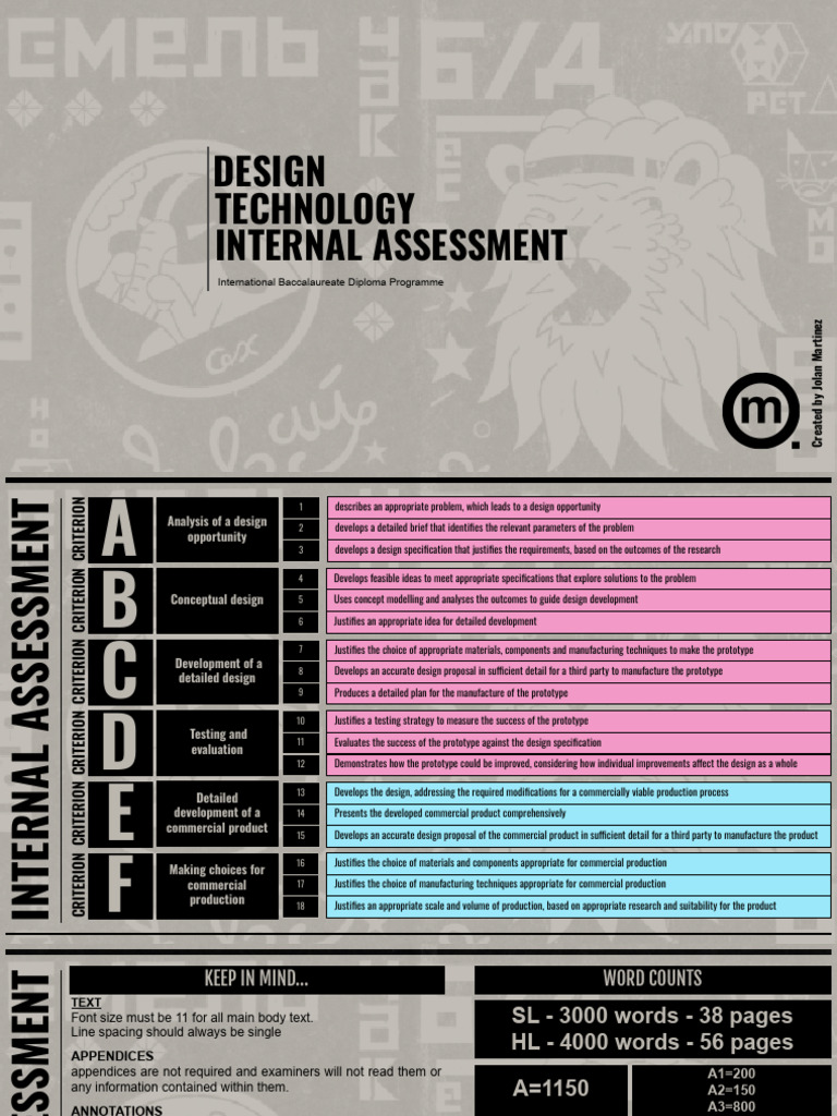 IB Technology Design Internal Assessment Guide | PDF